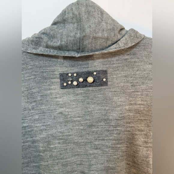 Spiegel Gray Wool Blend Pearl Embellished Cardigan – Size Medium STUNNING - Picture 5 of 12